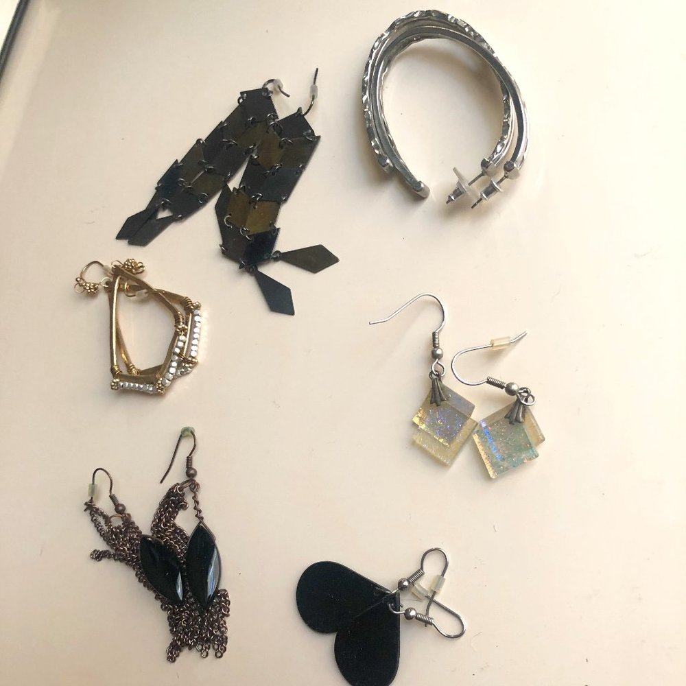 Earring Bundle - Six Pairs, Plastic/Base Metals